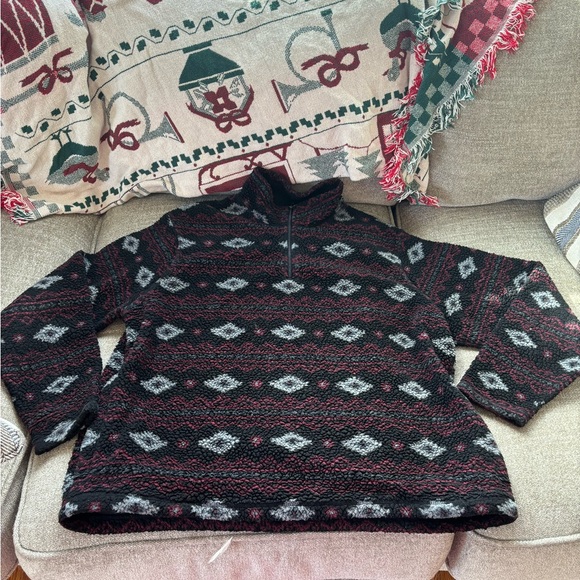 Wrangler Mens Aztec Sherapa Pullover Jacket - Picture 2 of 5